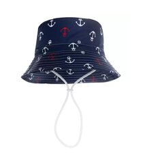 Panamas cepure bērniem 341201 01, tumši zils/balts 341201*01-48/50 цена и информация | Шапки, перчатки, шарфы для мальчиков | 220.lv