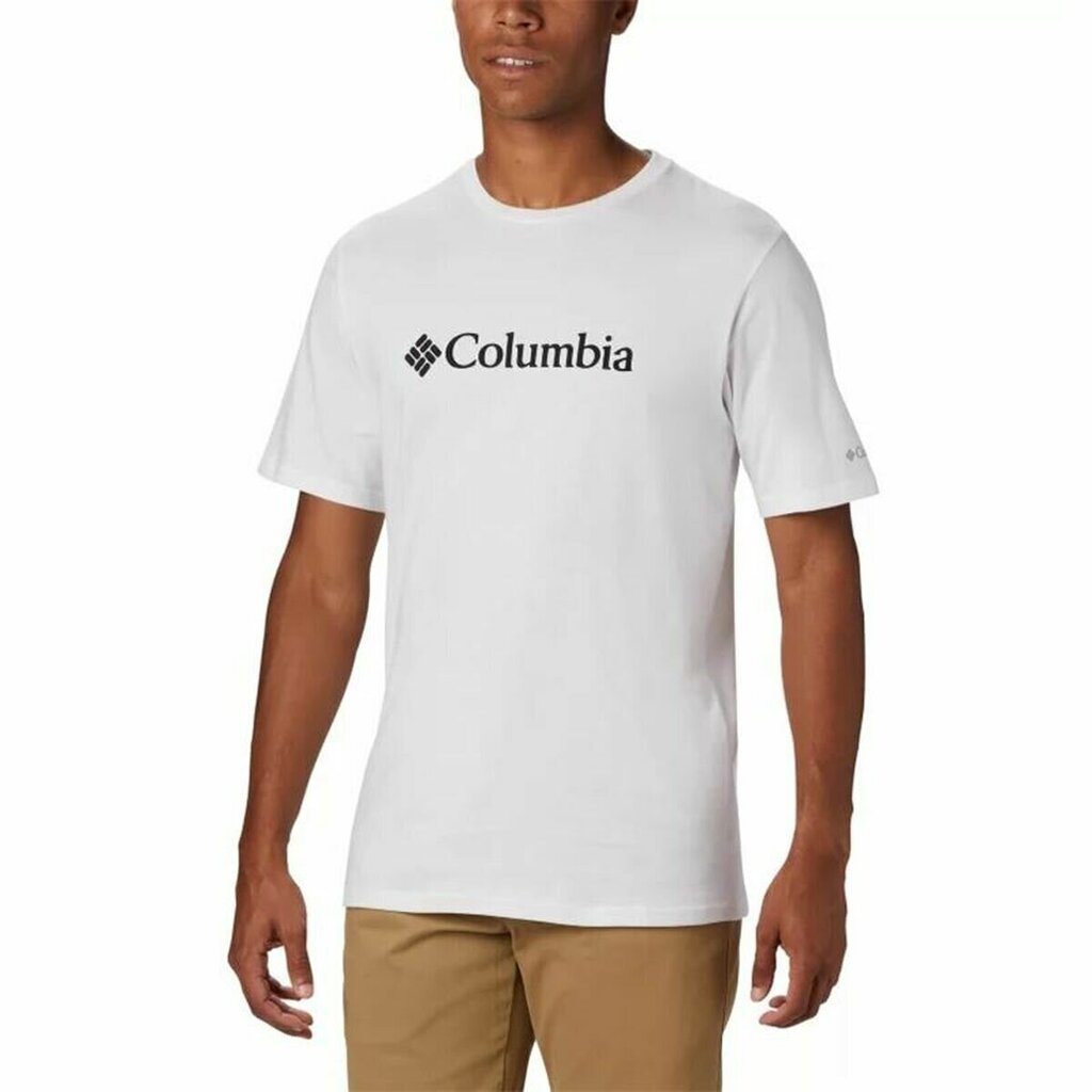 Īsroku Sporta T-krekls Columbia Basic Logo Balts cena un informācija | Vīriešu T-krekli | 220.lv