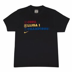 Спортивная футболка с коротким рукавом, мужская Nike Barça Triplete Чёрный цена и информация | Мужская спортивная одежда | 220.lv