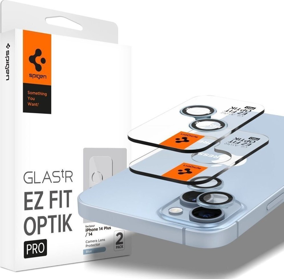 Kameras aizsardzība Spigen Optik Pro iPhone 14/14 Plus cena un informācija | Ekrāna aizsargstikli | 220.lv
