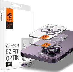 Kameras aizsardzība Spigen Optik Pro iPhone 14 Pro / 14 Pro Max cena un informācija | Ekrāna aizsargstikli | 220.lv