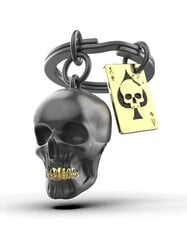 Metalmorphose Keychain - MTM137 - BLACK SKULL ar spēļu kāršu atslēgu piekariņu cena un informācija | Atslēgu piekariņi | 220.lv