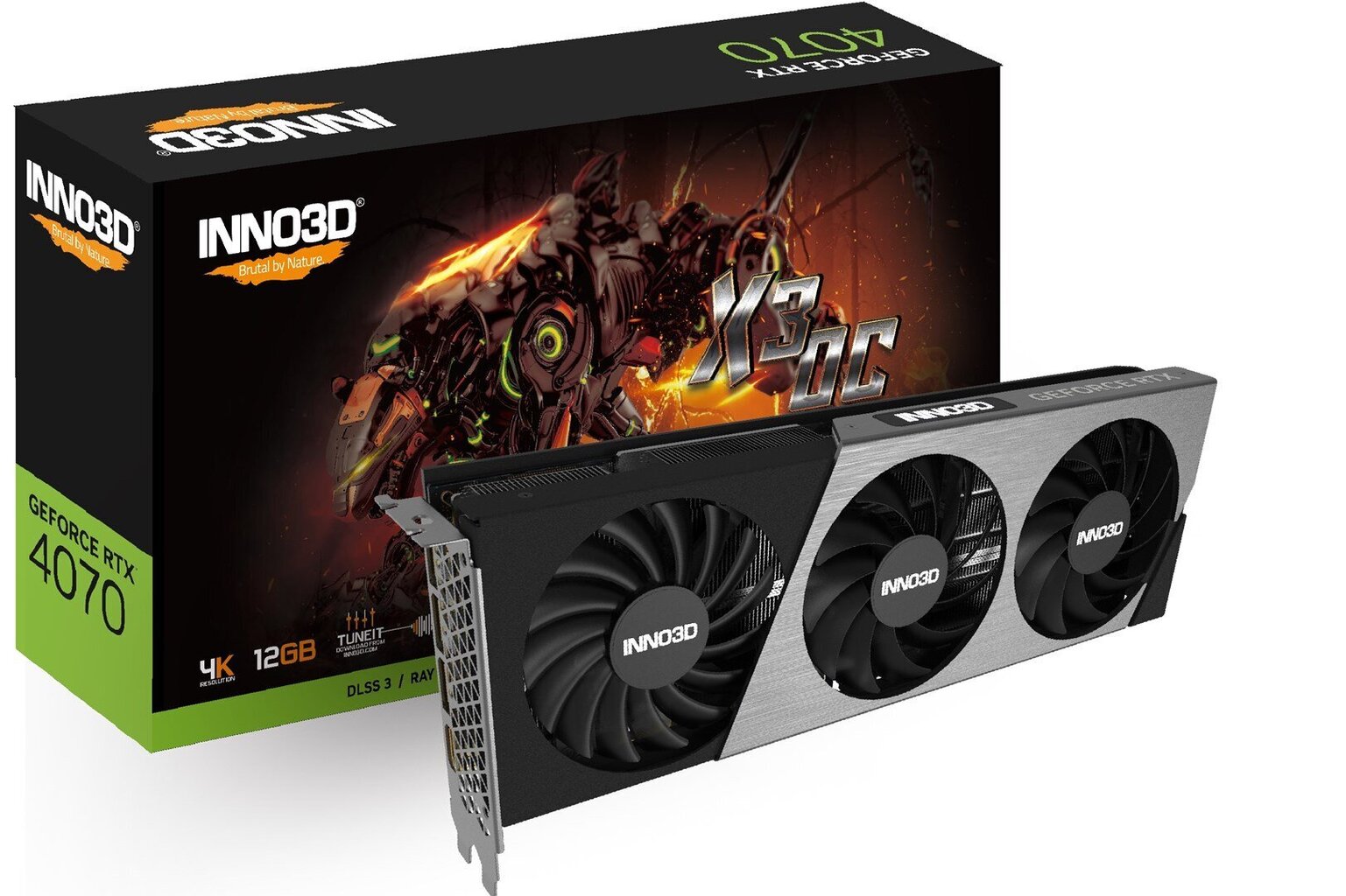 Inno3D GeForce RTX 4070 X3 OC (N40703-126XX-185252L) cena un informācija | Videokartes (GPU) | 220.lv