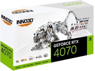 Inno3D GeForce RTX 4070 Twin X2 OC White (N40702-126XX-185252W) cena un informācija | Videokartes (GPU) | 220.lv