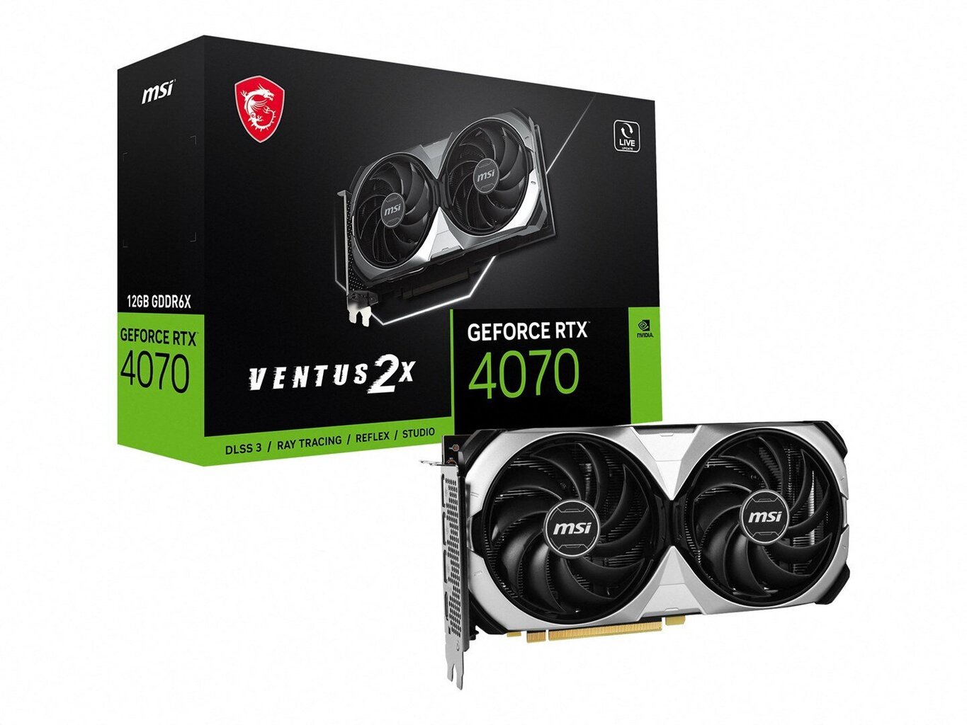 MSI GeForce RTX 4070 Ventus 2X 12G OC цена и информация | Videokartes (GPU) | 220.lv