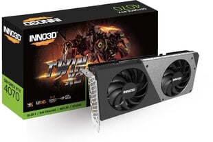 Inno3D GeForce RTX 4070 Twin X2 (N40702-126X-185252N) cena un informācija | Videokartes (GPU) | 220.lv