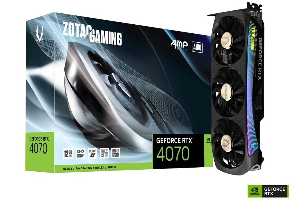 Zotac Gaming GeForce RTX 4070 AMP Airo (ZT-D40700F-10P) cena un informācija | Videokartes (GPU) | 220.lv