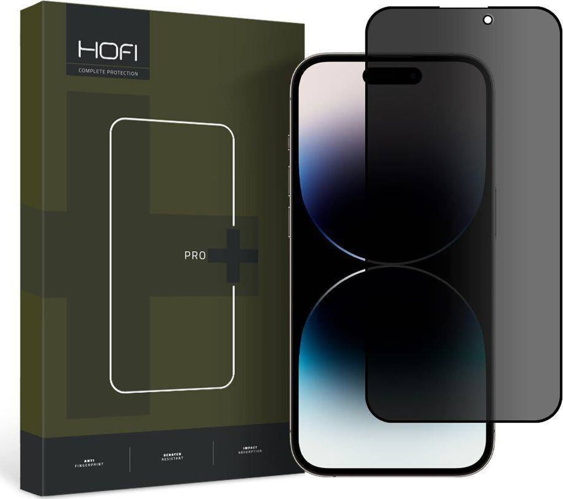 Aizsargstikls Hofi Anti Spy Glass Pro+ Privacy iPhone 14 Pro Max cena un informācija | Ekrāna aizsargstikli | 220.lv