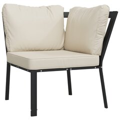 vidaXL dārza krēsls, smilškrāsas matrači, 76x76x79 cm, tērauds cena un informācija | Dārza krēsli | 220.lv