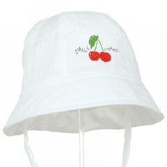 Balta kokvilnas vasaras cepure meitenēm 48-50cm cena un informācija | Cepures, cimdi, šalles meitenēm | 220.lv