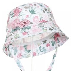 Puķaina vasaras kokvilnas cepure meitenēm 46-48cm cena un informācija | Cepures, cimdi, šalles meitenēm | 220.lv