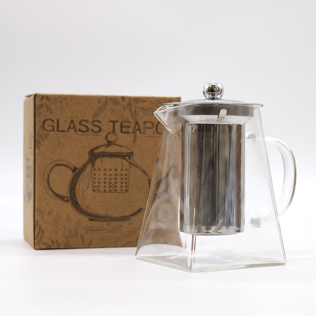 Glass Infuser Tējkanna - Torņa forma - 750ml cena un informācija | Kafijas kannas, tējkannas | 220.lv