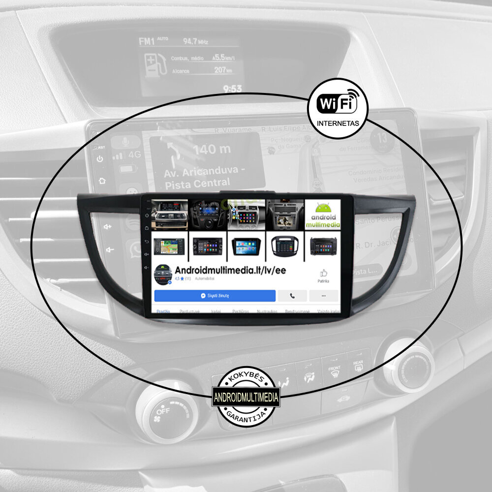 Honda CRV 2012-18 Android Multivide cena un informācija | Auto magnetolas, multimedija | 220.lv