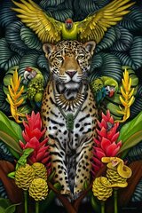 Dimanta mozaīkas leopards 40x50 cm cena un informācija | Dimantu mozaīkas | 220.lv