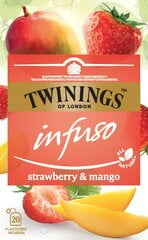 Sadraudzības augļu tēja ar zemenēm, mango, 20x2g, 40 g, 4 iepakojumi cena un informācija | TWININGS Pārtikas preces | 220.lv