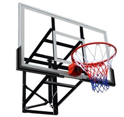 Basketbola dēlis ar grozu Bilaro Montana Class 136x80cm, 8mm rūdīts stikls цена и информация | Баскетбольные щиты | 220.lv