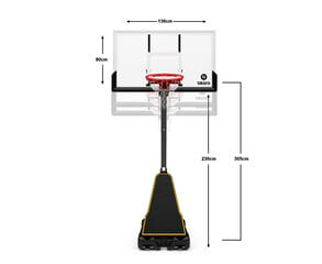 Mobilais basketbola statīvs Bilaro Orlando Class 136x80cm, 8mm rūdītā stikla цена и информация | Баскетбольные стойки | 220.lv