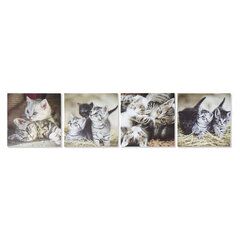 Репродукция DKD Home Decor «Кошки» S3018131, 28 x 1.5 x 28 см, 4 части цена и информация | Картины | 220.lv