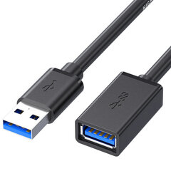 Pagarinātāja kabelis - USB uz USB 3.0 - 2 metri melns цена и информация | Адаптеры и USB разветвители | 220.lv