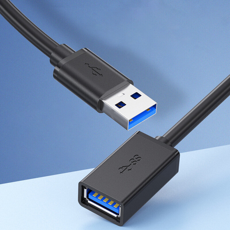 Pagarinātāja kabelis - USB uz USB 3.0 - 2 metri melns cena un informācija | Adapteri un USB centrmezgli | 220.lv