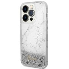 Guess GUHCP14LLCSGSGH iPhone 14 Pro 6.1" biały|white hardcase Liquid Glitter Marble cena un informācija | Telefonu vāciņi, maciņi | 220.lv