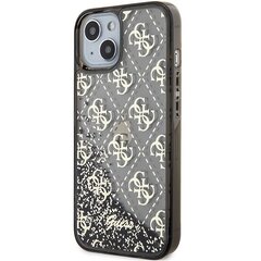 Чехол Guess GUHCP14SLC4PSGK для iPhone 14 6.1" hardcase Liquid Glitter 4G Transculent, черный цена и информация | Чехлы для телефонов | 220.lv