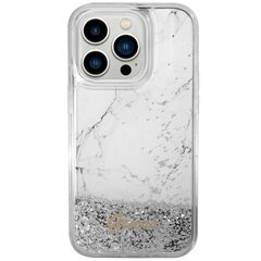 Guess GUHCP14XLCSGSGH iPhone 14 Pro Max 6.7" biały|white hardcase Liquid Glitter Marble cena un informācija | Telefonu vāciņi, maciņi | 220.lv