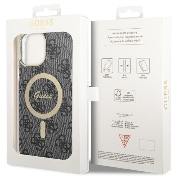 Guess GUHMP13XH4STK iPhone 13 Pro Max 6.7" czarny|black hardcase 4G MagSafe cena un informācija | Telefonu vāciņi, maciņi | 220.lv