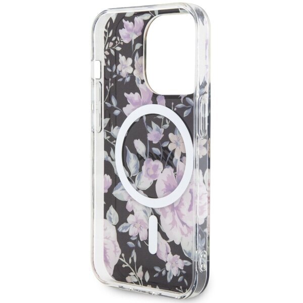 Guess GUHMP14LHCFWSK iPhone 14 Pro 6.1" czarny|black hardcase Flower MagSafe цена и информация | Telefonu vāciņi, maciņi | 220.lv