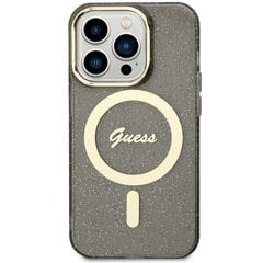 Чехол Guess GUHMP14LHCMCGK для iPhone 14 Pro 6.1" hardcase Glitter Gold MagSafe, черный цена и информация | Чехлы для телефонов | 220.lv