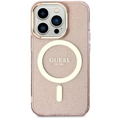 Чехол Guess GUHMP14LHCMCGP для iPhone 14 Pro 6.1" hardcase Glitter Gold MagSafe, розовый цена и информация | Чехлы для телефонов | 220.lv