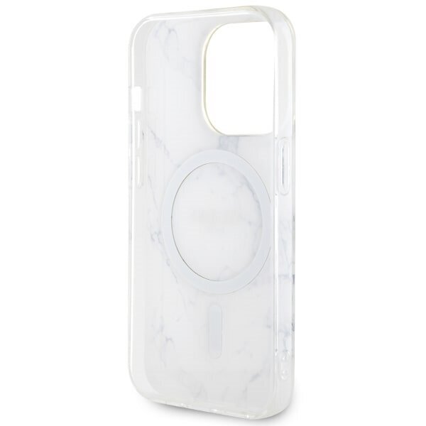 Guess GUHMP14LPCUMAH iPhone 14 Pro 6.1" biały|white hardcase Marble MagSafe цена и информация | Telefonu vāciņi, maciņi | 220.lv