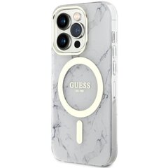 Guess GUHMP14LPCUMAH iPhone 14 Pro 6.1" biały|white hardcase Marble MagSafe cena un informācija | Telefonu vāciņi, maciņi | 220.lv