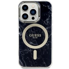 Guess GUHMP14LPCUMAK iPhone 14 Pro 6.1" czarny|black hardcase Marble MagSafe cena un informācija | Telefonu vāciņi, maciņi | 220.lv