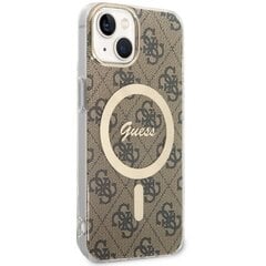 Guess GUHMP14MH4STW iPhone 14 Plus 6.7" brązowy|brown hardcase 4G MagSafe cena un informācija | Telefonu vāciņi, maciņi | 220.lv