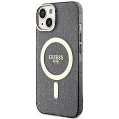 Guess GUHMP14MHCMCGK iPhone 14 Plus 6.7" czarny|black hardcase Glitter Gold MagSafe cena un informācija | Telefonu vāciņi, maciņi | 220.lv