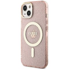 Guess GUHMP14MHCMCGP iPhone 14 Plus 6.7" różowy|pink hardcase Glitter Gold MagSafe cena un informācija | Telefonu vāciņi, maciņi | 220.lv