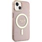 Guess GUHMP14MHCMCGP iPhone 14 Plus 6.7" różowy|pink hardcase Glitter Gold MagSafe cena un informācija | Telefonu vāciņi, maciņi | 220.lv