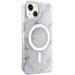 Guess GUHMP14MPCUMAH iPhone 14 Plus 6.7" biały|white hardcase Marble MagSafe cena un informācija | Telefonu vāciņi, maciņi | 220.lv