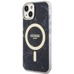 Guess GUHMP14MPCUMAK iPhone 14 Plus 6.7" czarny|black hardcase Marble MagSafe cena un informācija | Telefonu vāciņi, maciņi | 220.lv