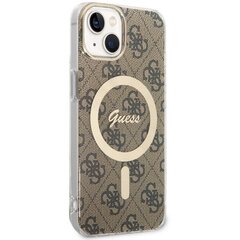 Чехол Guess GUHMP14SH4STW для iPhone 14 6.1" hardcase 4G MagSafe, коричневый цена и информация | Чехлы для телефонов | 220.lv