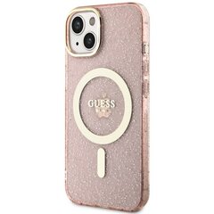 Guess GUHMP14SHCMCGP iPhone 14 6.1" różowy|pink hardcase Glitter Gold MagSafe cena un informācija | Telefonu vāciņi, maciņi | 220.lv