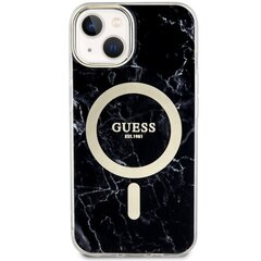 Guess GUHMP14SPCUMAK iPhone 14 6.1" czarny|black hardcase Marble MagSafe cena un informācija | Telefonu vāciņi, maciņi | 220.lv