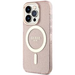 Чехол Guess GUHMP14XHCMCGP для iPhone 14 Pro Max 6.7" hardcase Glitter Gold MagSafe, розовый цена и информация | Чехлы для телефонов | 220.lv