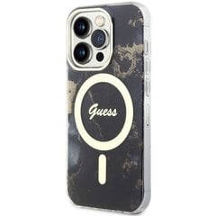 Чехол Guess GUHMP14XHTMRSK для iPhone 14 Pro Max 6.7" hardcase Golden Marble MagSafe, черный цена и информация | Чехлы для телефонов | 220.lv