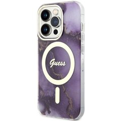 Чехол Guess GUHMP14XHTMRSU для iPhone 14 Pro Max 6.7" hardcase Golden Marble MagSafe, фиолетовый цена и информация | Чехлы для телефонов | 220.lv