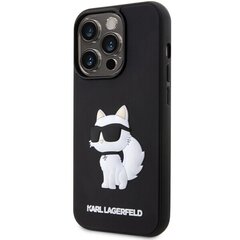 Чехол Karl Lagerfeld KLHCP14L3DRKHNK для iPhone 14 Pro 6.1" hardcase Rubber Choupette 3D, черный цена и информация | Чехлы для телефонов | 220.lv