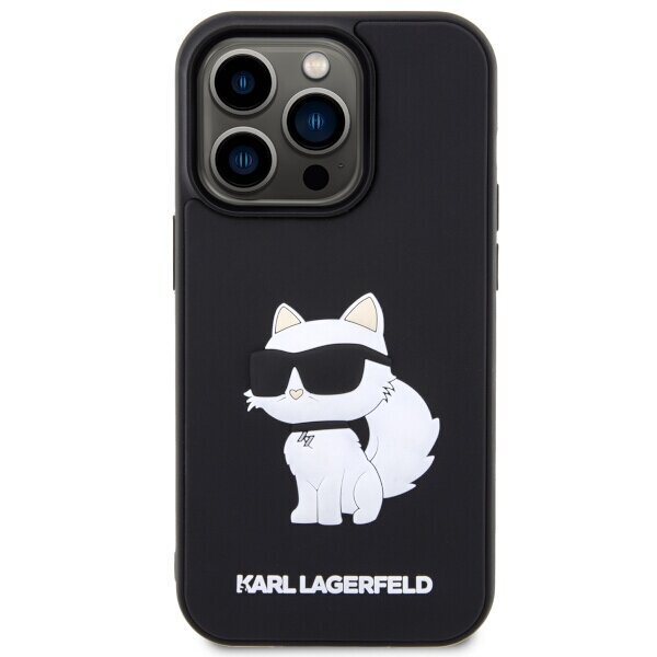 Karl Lagerfeld KLHCP14L3DRKHNK iPhone 14 Pro 6.1" czarny|black hardcase Rubber Choupette 3D цена и информация | Telefonu vāciņi, maciņi | 220.lv