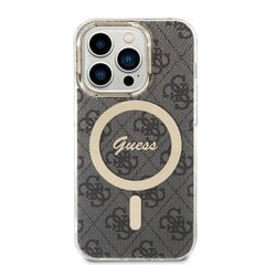 Guess 4G IML MagSafe Compatible Case for iPhone 14 Pro Black cena un informācija | Telefonu vāciņi, maciņi | 220.lv