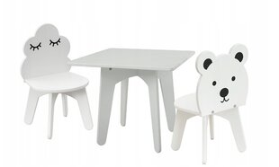 Bērnu galds un divi krēsli bērniem цена и информация | Детские столы и стулья | 220.lv